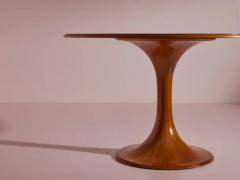 Luigi Massoni Luigi Massoni walnut Clessidra round dining table by Mobilia Italy 1960s - 3722967