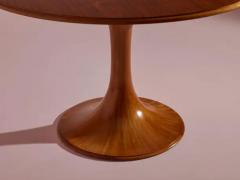 Luigi Massoni Luigi Massoni walnut Clessidra round dining table by Mobilia Italy 1960s - 3722968