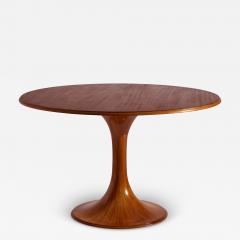 Luigi Massoni Luigi Massoni walnut Clessidra round dining table by Mobilia Italy 1960s - 3728372