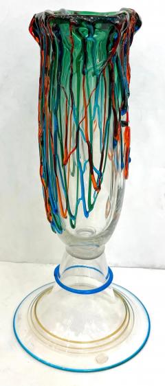 Luigi Mellara Luigi Mellara Picasso Homage Italian Green Blu Murano Glass Face Vase Sculpture - 3547185