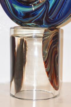 Luigi Moro Contemporary Italian Crystal Blue Orange Brown Murano Glass Love Sculpture - 1591968