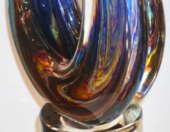 Luigi Moro Contemporary Italian Crystal Blue Orange Brown Murano Glass Love Sculpture - 1591974