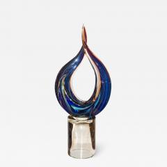 Luigi Moro Contemporary Italian Crystal Blue Orange Brown Murano Glass Love Sculpture - 1594565