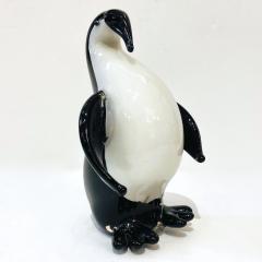 Luigi Moro Italian Black White Blown Solid Murano Glass Modern Penguin Sculpture - 2309074