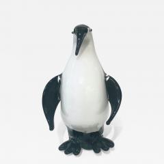 Luigi Moro Italian Black White Blown Solid Murano Glass Modern Penguin Sculpture - 2310051