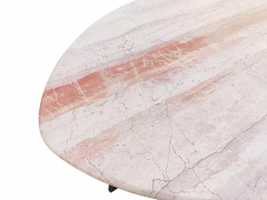 Luigi Saccardo Luigi Saccardo Attr Large Pink Oval Marble Dining Table Steel Italy 1970s MCM - 3070108