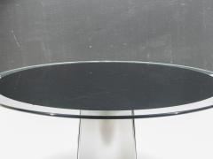 Luigi Saccardo Luigi Saccardo for Maison Jansen brushed steel glass dining table 1970s - 1054859