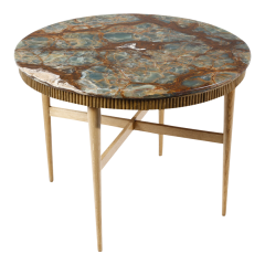 Luigi Scremin 1950s Luigi Scremin ashwood marble table w dowel decor - 3972514