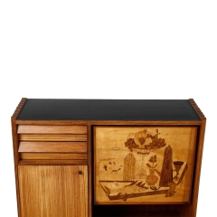 Luigi Scremin 1950s Luigi Scremin inlay cabinet for Mobili dArte Fratelli - 4093588