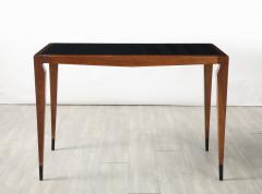 Luigi Scremin Luigi Scremin Italian Walnut and Black Glass Console Table Italy circa 1940 - 4397331