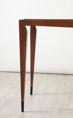 Luigi Scremin Luigi Scremin Italian Walnut and Black Glass Console Table Italy circa 1940 - 4397338