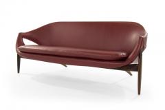 Luigi Tiengo Exceptional Sofa in Chianti Leather by Luigi Tiengo for Cimon Montr al 1963 - 799738