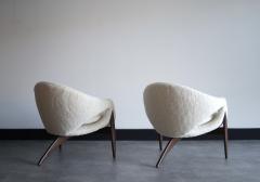 Luigi Tiengo Sculptural Lounge Chairs in Shearling by Luigi Tiengo Canada C 1960s - 3994575