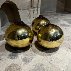 Luis Barragan 1960s Mexico Mercury Glass Three Gold Globes Gazing Ball Spheres - 2994215