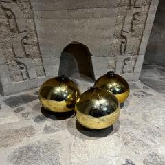 Luis Barragan 1960s Mexico Mercury Glass Three Gold Globes Gazing Ball Spheres - 2994216