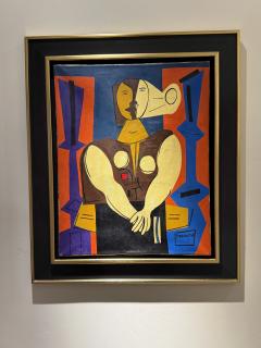 Luis Seoane Cubist Figural Composition Oil on Canvas Signed 1957 - 4754347