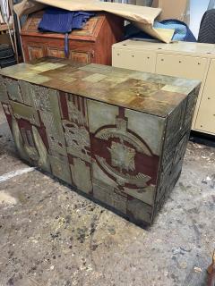 Luiz Coelho Unique artist designed cabinet with antique printing plates - 4270825