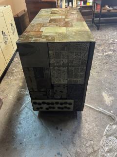 Luiz Coelho Unique artist designed cabinet with antique printing plates - 4270826
