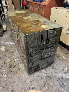 Luiz Coelho Unique artist designed cabinet with antique printing plates - 4270827