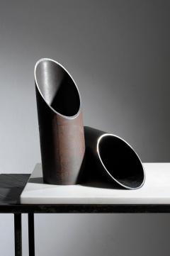 Lukasz Friedrich PIPE PAIR OF STEEL SCULPTED VASES SIGNED BY LUKASZ FRIEDRICH - 2079201