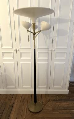 Lumen Milano Italian Mid Century Modern Metal and Brass Floor Lamp by Lumen 1950s - 3276686