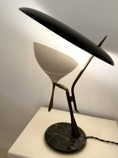 Lumen Milano Mid Century Desk Lamp Painted Metal Brass Marble by Lumen Italy 1950s - 3156073
