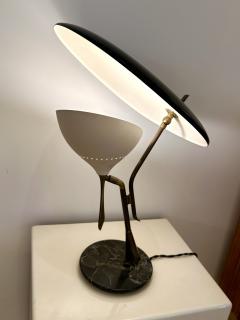 Lumen Milano Mid Century Desk Lamp Painted Metal Brass Marble by Lumen Italy 1950s - 3156074