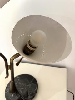 Lumen Milano Mid Century Desk Lamp Painted Metal Brass Marble by Lumen Italy 1950s - 3156084