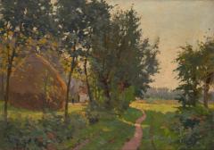 Luminism Constant Leemans 1871 1945 Luminist Landscape with Haystack - 1996167