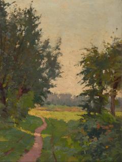 Luminism Constant Leemans 1871 1945 Luminist Landscape with Haystack - 1996169