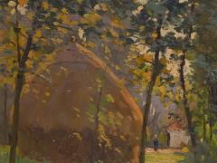 Luminism Constant Leemans 1871 1945 Luminist Landscape with Haystack - 1996171