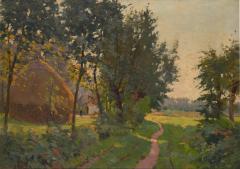 Luminism Constant Leemans 1871 1945 Luminist Landscape with Haystack - 1996248