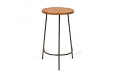 Luther Conover Pair of Luther Conover Horseshoe Metal and Wood Counter Stools - 4275024