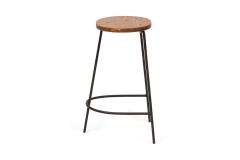 Luther Conover Pair of Luther Conover Horseshoe Metal and Wood Counter Stools - 4275026