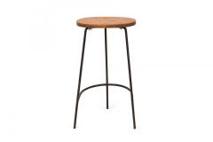 Luther Conover Pair of Luther Conover Horseshoe Metal and Wood Counter Stools - 4275028