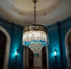 Luxurious Art Deco Crystal Chandelier Italy 1930  - 3962240