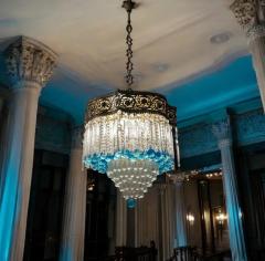 Luxurious Art Deco Crystal Chandelier Italy 1930  - 3962243