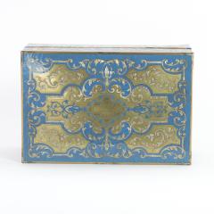 Luxurious Boulle Work Dressing Box Of Brass Blue Enamel Circa 1850  - 2177902
