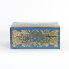 Luxurious Boulle Work Dressing Box Of Brass Blue Enamel Circa 1850  - 2177957