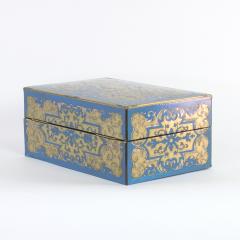 Luxurious Boulle Work Dressing Box Of Brass Blue Enamel Circa 1850  - 2177958