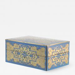 Luxurious Boulle Work Dressing Box Of Brass Blue Enamel Circa 1850  - 2179733
