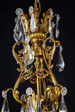 Luxurious Crystal and Brass Chandelier Italy 1930 - 1445539