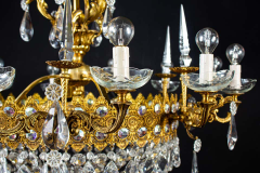 Luxurious Crystal and Brass Chandelier Italy 1930 - 1445544