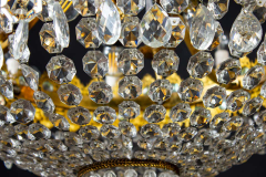 Luxurious Crystal and Brass Chandelier Italy 1930 - 1445553