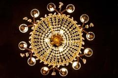 Luxurious Crystal and Brass Chandelier Italy 1930 - 1445559