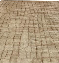 Luxurious Silk Rug with Grey Crocodile Skin Design - 3587132