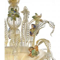 Luxury 21st Century Italian Murano Glass Flower Chandelier Gold Clear - 4755221