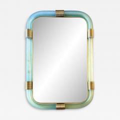 Luxury Azzure Torchon Torciglione Murano Glass Wall Mirror - 4759313