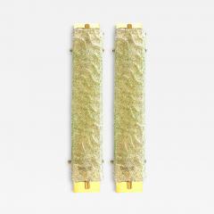 Luxury Gold 24k Wall Sconces With Green Graniglia Murano Glass Set of Two - 4759347