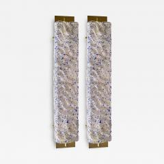 Luxury Gold Wall Sconces With Blue Graniglia Murano Glass Set of Two - 4567534